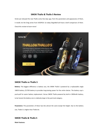 SMOK Thallo Series vs VOOPOO Drag Series