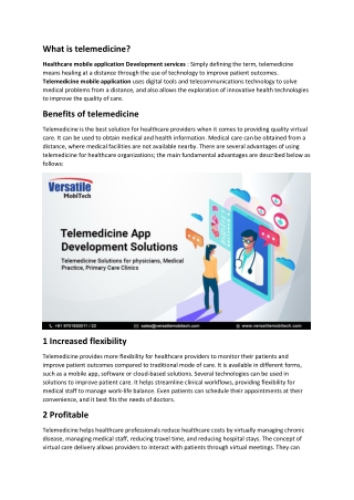 Telemedicine mobile app development services