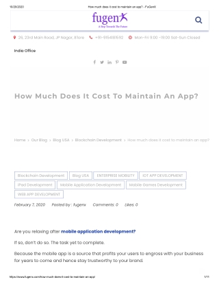 How much does it cost to maintain an app