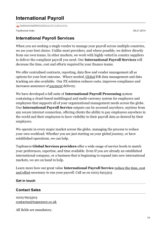 international payroll outsourcing