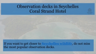 Observation decks in Seychelles by Coral Strand
