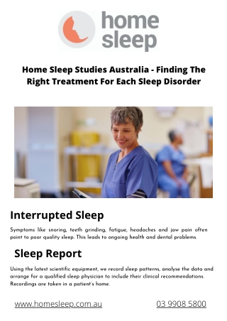 Home Sleep Studies Australia - Finding The Right Treatment For Each Sleep Disorder