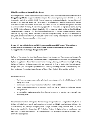 Thermal Energy Storage Market Size & Growth