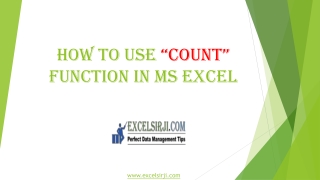 How to use “COUNT” function in MS Excel | ExcelSirJi