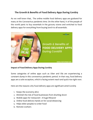 The Growth & Benefits of Food Delivery Apps During Covid19