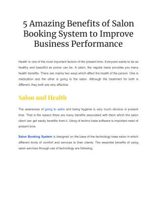 Amazing Benefits of Salon Booking System to Improve Business
