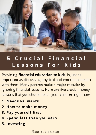 5 Crucial Financial Lessons For Kids