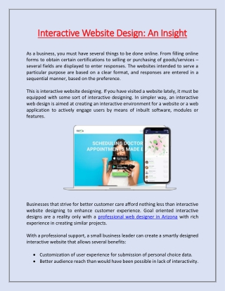Interactive Website Design: An Insight
