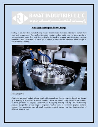 Alloy Steel Castings and Iron Castings