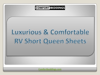 Luxurious & Comfortable RV Short Queen Sheets