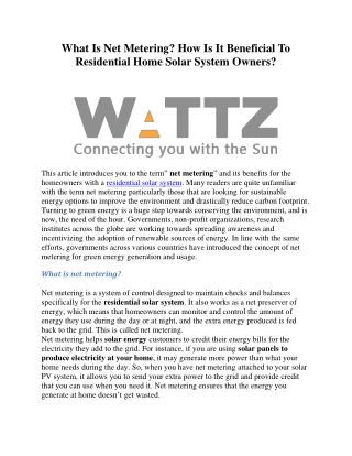 What Is Net Metering? How Is It Beneficial To Residential Home Solar System Owners?