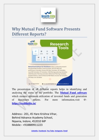 Why Mutual Fund Software Presents Different Reports?