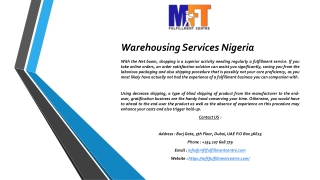 Warehousing Services Nigeria