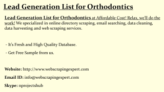 Lead Generation List for Orthodontics