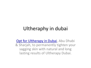 Ultherapy in Dubai