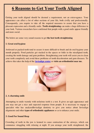 6 Reasons to Get Your Teeth Aligned