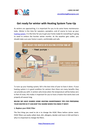 Get ready for winter with Heating System Tune-Up