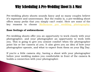 Why Scheduling A Pre-Wedding Shoot Is A Must