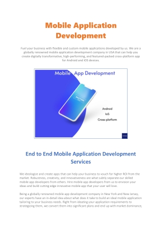 Mobile Application Development Company In NYC & NJ, USA - Technosip