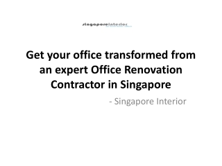 Office Renovation Contractor in Singapore