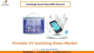 Portable UV Sanitizing Boxes Market Size Worth $193.8 Million By 2026 - kbv Research