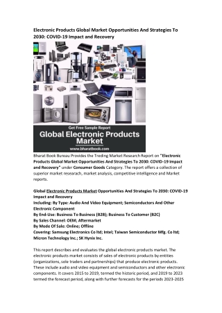 Worldwide Electronic Products Market Research Report Forecast to 2030