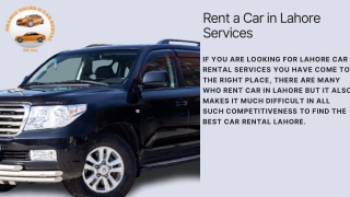 Rent a Car in Lahore Services