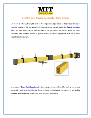 Get the Best Power Conductor Rails Online