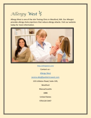 Skin Testing Clinic in Westford MA | Allergy West