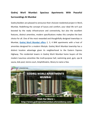 Godrej Worli Mumbai Location Details