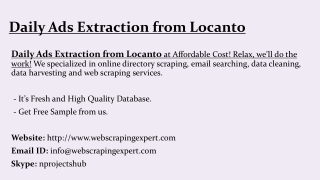 Daily Ads Extraction from Locanto