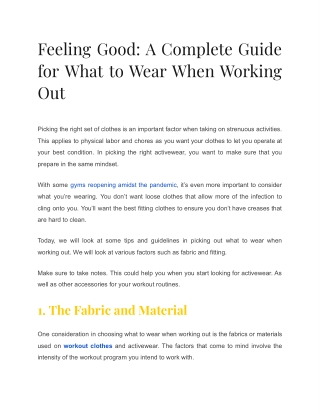 Guide for What to Wear When Working Out