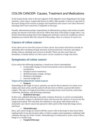 All you need to know about colon cancer