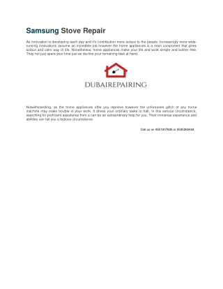 Samsung Stove Repair