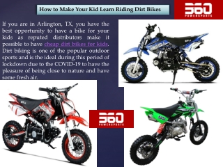 Buy Cheap Dirt Bikes for Kids at 360 Power Sports
