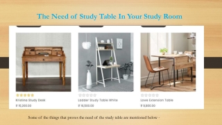 The Need of Study Table in Your Study Room