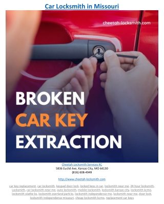 Car Locksmith in Missouri