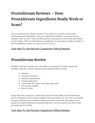 ProstaStream Reviews – Does ProstaStream Ingredients