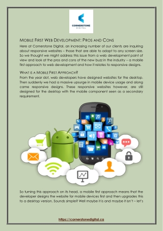 Mobile First Web Development: Pros and Cons