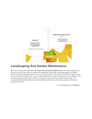 Landscaping And Garden Maintenance