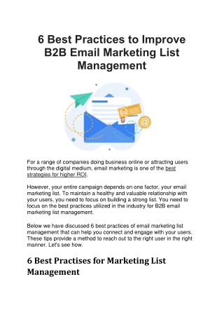 6 Best Practices to Improve B2B Email Marketing List Management