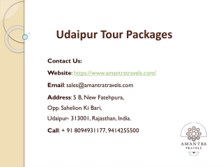 Udaipur tour packages