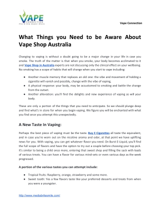 What Things you Need to be Aware About Vape Shop Australia