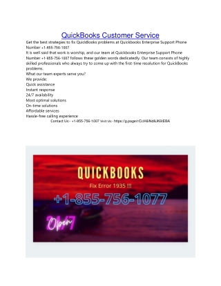 QuickBooks Customer Service