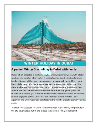 A perfect Winter Sun holiday in Dubai with family