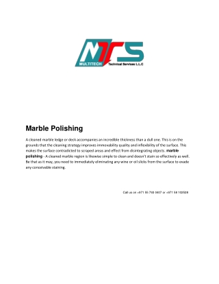 Marble Polishing - Multitechdubai