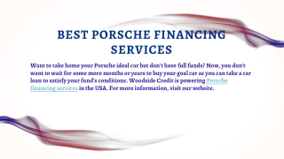 Best Porsche Financing Services