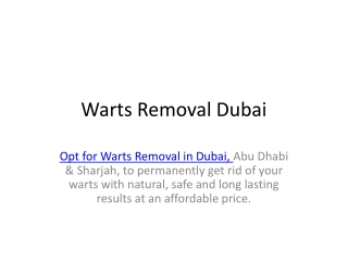 Warts Removal Dubai