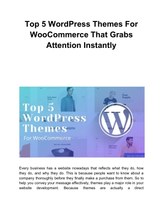 Top 5 WordPress Themes For WooCommerce That Grabs Attention Instantly