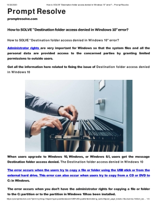How to SOLVE “Destination folder access denied in Windows 10” error?